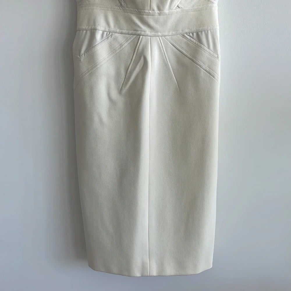 NWOT Zac Posen White Corset Dress with Sweetheart Neckline Size 6 - Picture 4 of 13